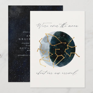 Modernes Drehbuch Aquarellmond Sternenhimmel