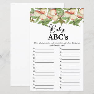 Modernes Drehbuch Baby Abc's Baby Dusche Spiel