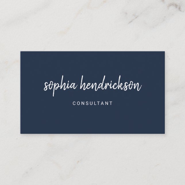 Modernes Drehbuch| Eleganter und Beruflicher Navy  Visitenkarte (Vorderseite)