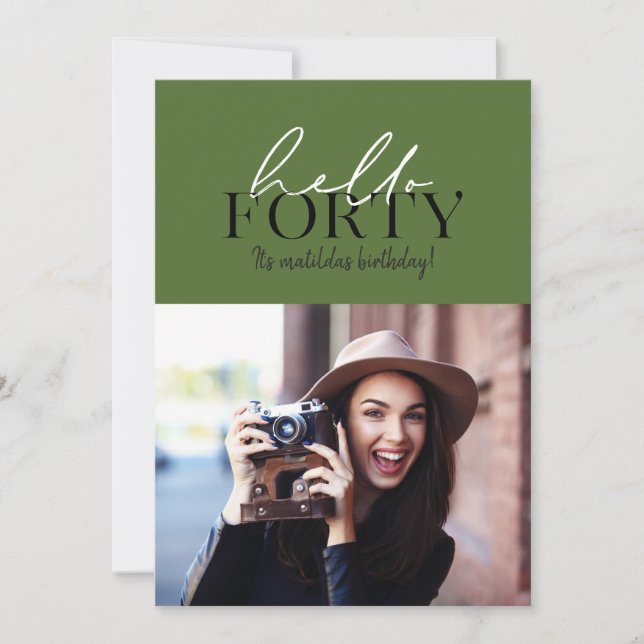 Modernes Drehbuch & geometrisches 40. Foto (Vorderseite)