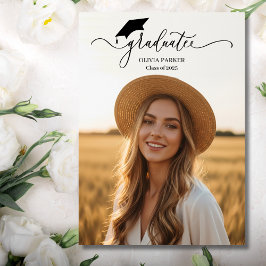 Modernes Drehbuch Graduate 2 Foto Abschluss Einlad Einladung