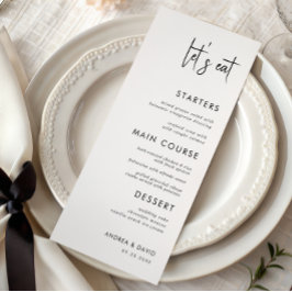 Modernes Drehbuch Minimalistisch Let's Eat White W Menükarte