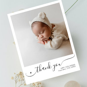 Modernes Drehbuch Minimalistisches Foto New Baby D Postkarte