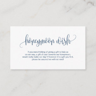 Modernes Drehbuch, Navy Blue, Hochzeitshoneymoon W Begleitkarte