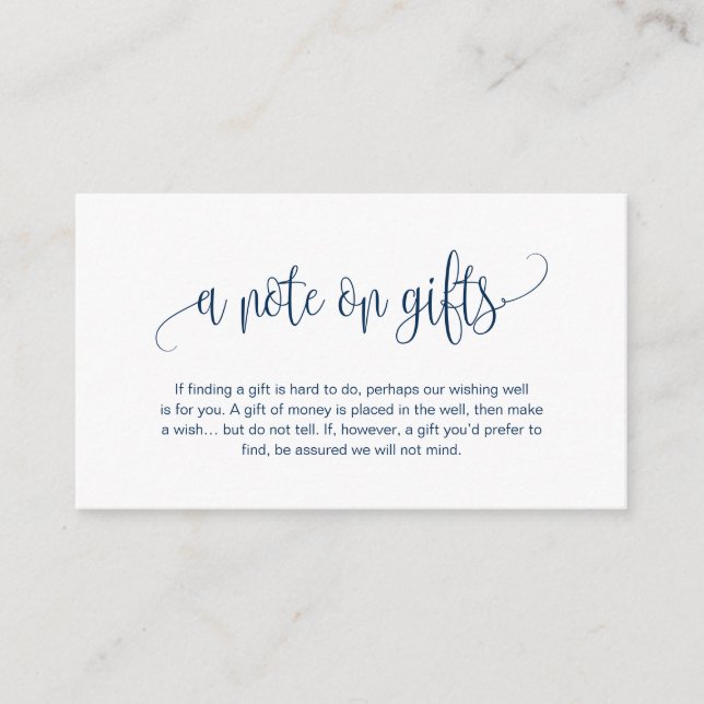 Modernes Drehbuch, Navy Blue Schriftart, Eine Anme Begleitkarte (Vorderseite)