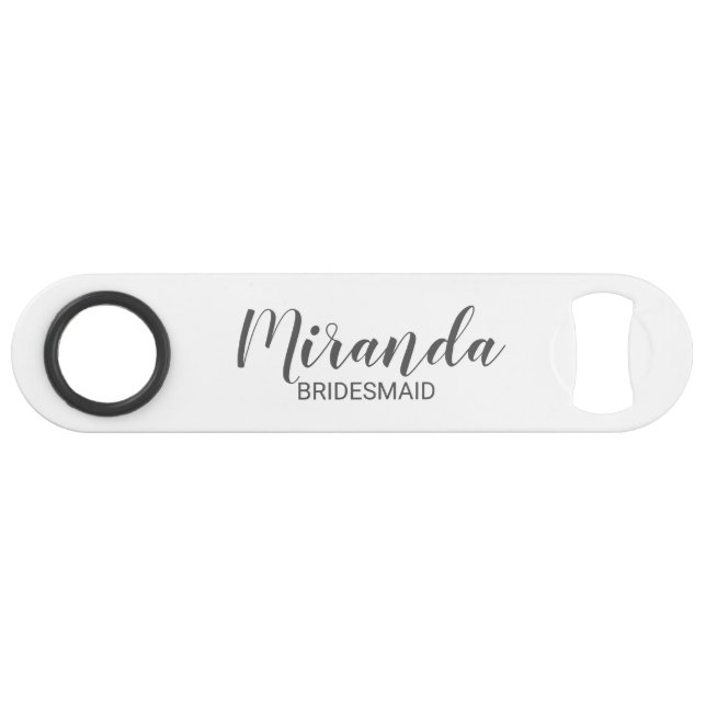 Modernes Drehbuch Personalisiert Bridesmiad Speed Flaschenöffner (Vorderseite (Horizontal))