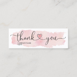 modernes Drehbuch rosa Herz danke Ihnen für Ordnun Mini Visitenkarte