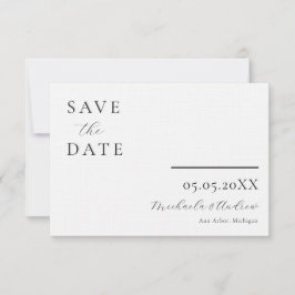 Modernes Drehbuch Save the Date, Foto auf der Rück Date