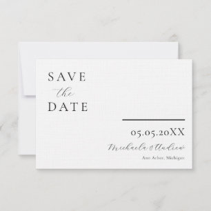 Modernes Drehbuch Save the Date, Foto auf der Rück Date