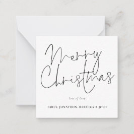 Modernes Drehbuch Schwarz-weiß Frohe Weihnachten Mitteilungskarte