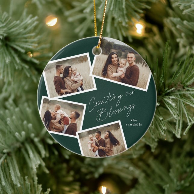 Modernes Drehfoto Collage Religiöse Weihnachten Keramik Ornament (Baum)