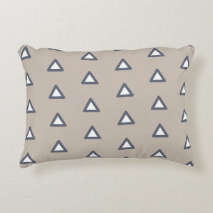 Modernes Dreieck Muster Tan Blau & Weiß Geometrie Dekokissen
