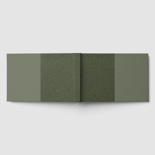 Modernes Dreimal Block Moss Green Guestbook Gästebuch (Voll)