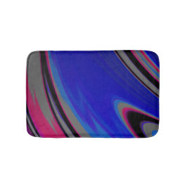 Modernes Dunkelblau-Grau-Magenta-Fraktal Swirl Badematte