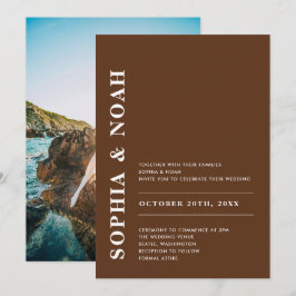 Modernes Dunkelbraun Elegantes einfaches Hochzeits Einladung