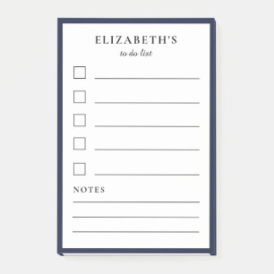 Modernes dunkles Blau zu tun Liste Post-it Klebezettel