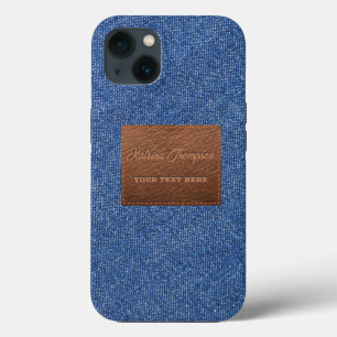 Modernes dunkles blaues Denim Jeans Texturleder Pa Case-Mate iPhone Hülle