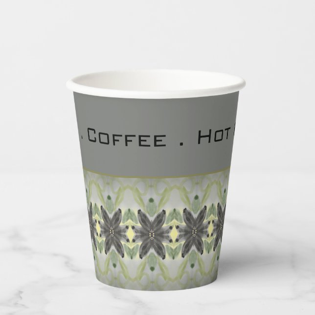 Modernes dunkles Grau mit Grün Pappbecher (Vorderseite)