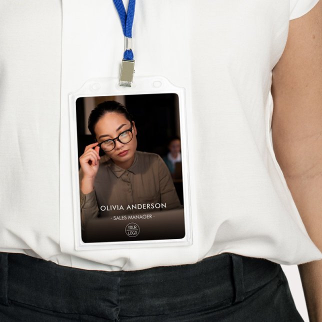 Modernes dunkles, großes Foto Mitarbeiter-ID-Abzei Ausweis (Von Creator hochgeladen)