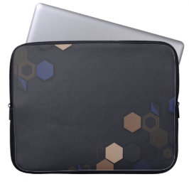 Modernes dunkles Hexagonal-Muster - Laptop-Sieb Laptopschutzhülle