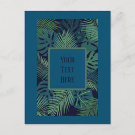 modernes, dunkles Palmenblatt, Dschungel von Feige Postkarte
