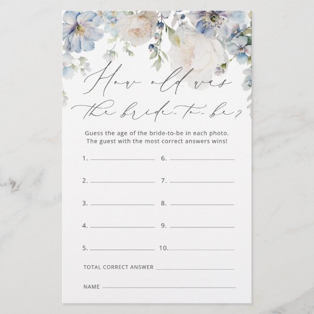 Modernes Dusty Blau wie alt war die Braut zu spiel (Vorderseite)