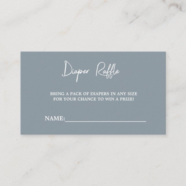Modernes Dusty Blue Baby Duschdusche Windeln Raffe Begleitkarte (Vorderseite)