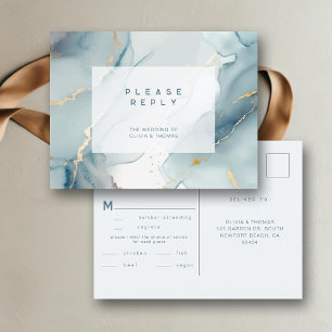 Modernes Dusty Blue Chic Beach Hochzeitssaal UAWG Einladungspostkarte