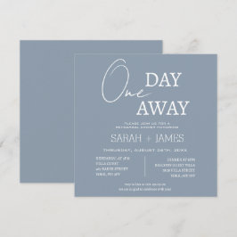 Modernes Dusty Blue One Day Away Probe Dinner Einladung