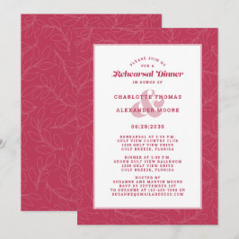 Modernes Dusty Blue White Wedding Probe Dinner I Einladung