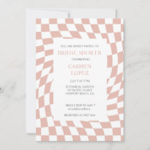 Modernes Dusty-Rose-Checked Brautparty