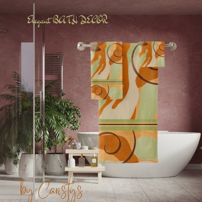 Modernes Earth Tones-Badetuch-Set Badhandtuch Set (Von Creator hochgeladen)