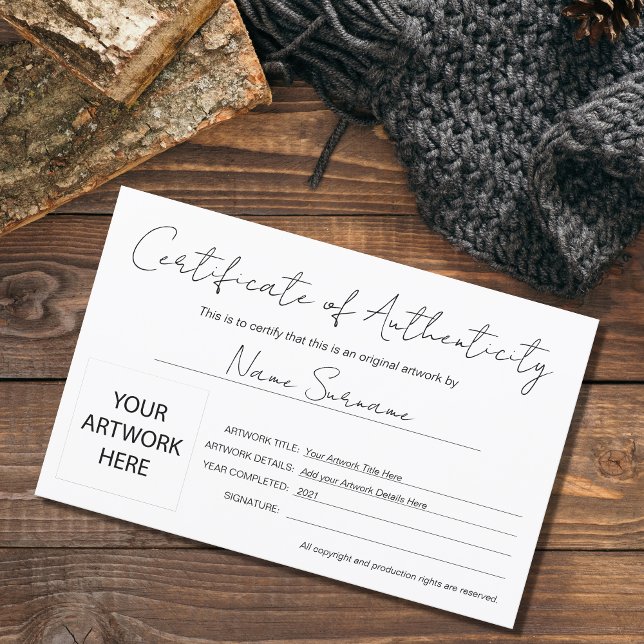 Modernes Echtheitszeugnis (Von Creator hochgeladen)