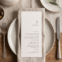 Modernes Ecru Olive Branch Wedding Menu