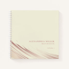 Modernes Ecru & Pink Personalisiertes Sketchbuch Notizbuch