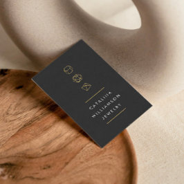 Modernes Edelstein Trio Logo Vertikal dunkelgrau Visitenkarte