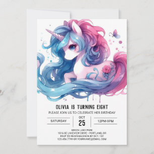 Modernes Editable Horse Birthday Einladung