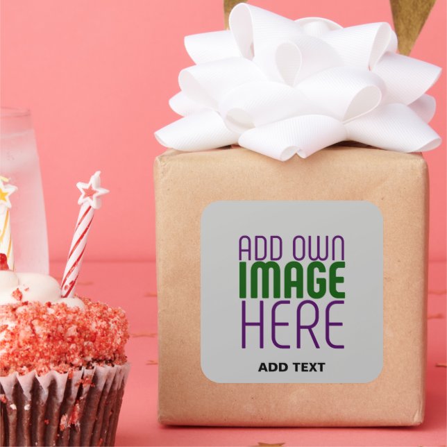 MODERNES EDITABLE NIEDLICH ASH-IMAGE-TEMPLATE-PART QUADRATISCHER AUFKLEBER (Party)