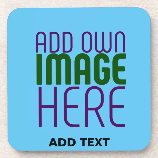 MODERNES EDITABLE SWAG SKY BLAUE BILD TEMPLATE GETRÄNKEUNTERSETZER (Vorderseite)