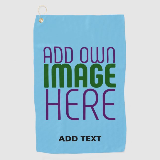 MODERNES EDITABLE SWAG SKY BLAUE BILD TEMPLATE GOLFHANDTUCH (Vorderseite)