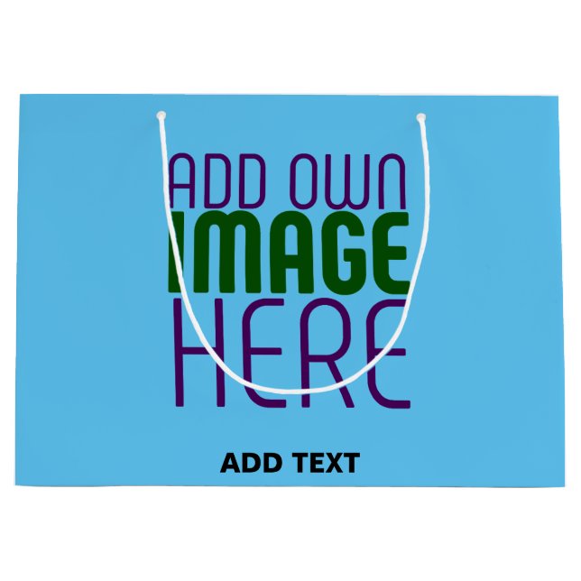 MODERNES EDITABLE SWAG SKY BLAUE BILD TEMPLATE GROßE GESCHENKTÜTE (Vorderseite)