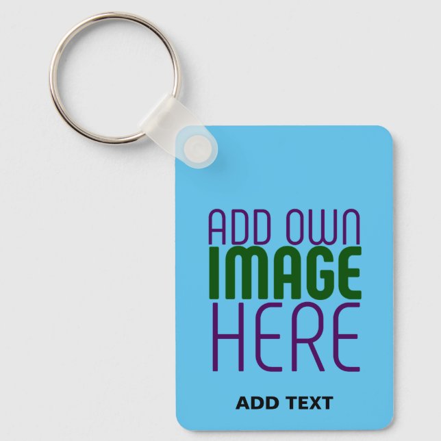 MODERNES EDITABLE SWAG SKY BLAUE BILD TEMPLATE SCHLÜSSELANHÄNGER (Vorderseite)