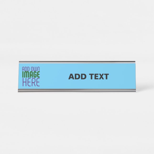 MODERNES EDITABLE SWAG SKY BLAUE BILD TEMPLATE SCHREIBTISCHNAMENSPLAKETTE (Vorderseite )