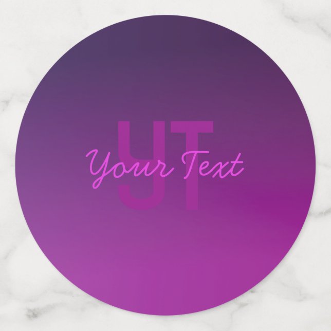 Modernes Editierbares Mit Monogramm Text & Lila Om Konfetti (Groß Rückseite)