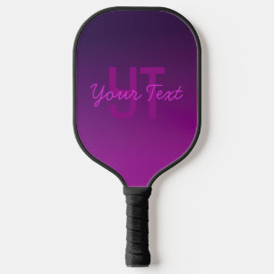 Modernes Editierbares Mit Monogramm Text & Lila Om Pickleball Schläger