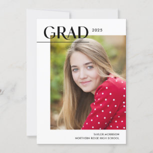 Modernes Editorial 2025 Grad 1-Foto Abschluss Einladung
