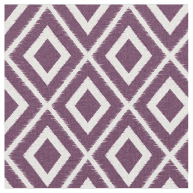 Modernes Eggplant Lila Ikat-Muster Stoff (Nahaufnahme)