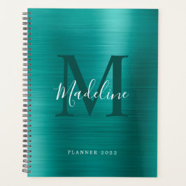 Modernes, einfach gebürstetes Metallic-Aquamarines Planer