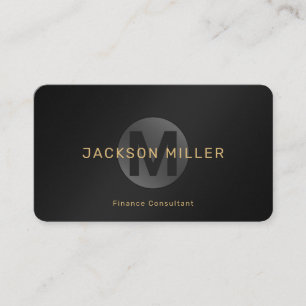 Modernes Einfach-Schwarz-Gold-Monogramm Beruflich Visitenkarte
