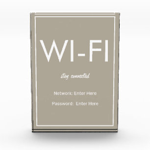 Modernes, einfaches Beige Wi-Fi-Gästehaus Fotoblock